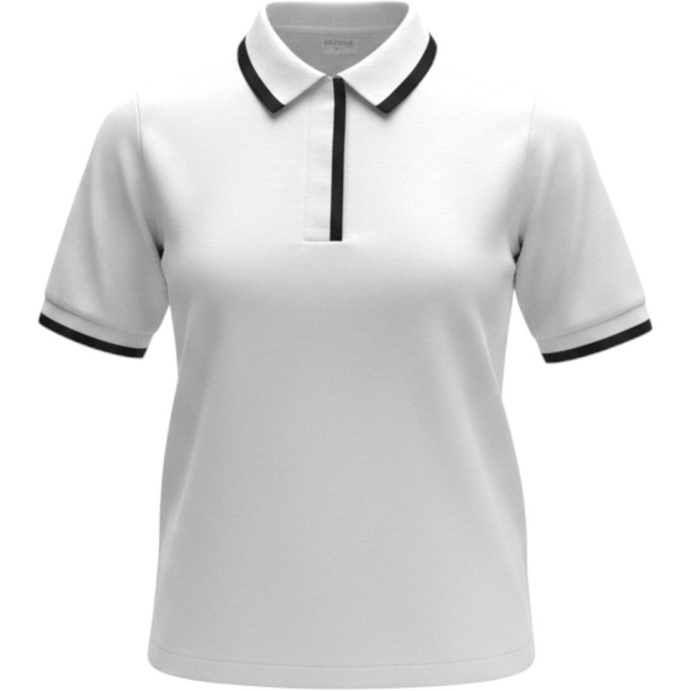 Acegolfs‎ Womens White Black Trim Short Sleeve Polo Shirt Performance Top Size M